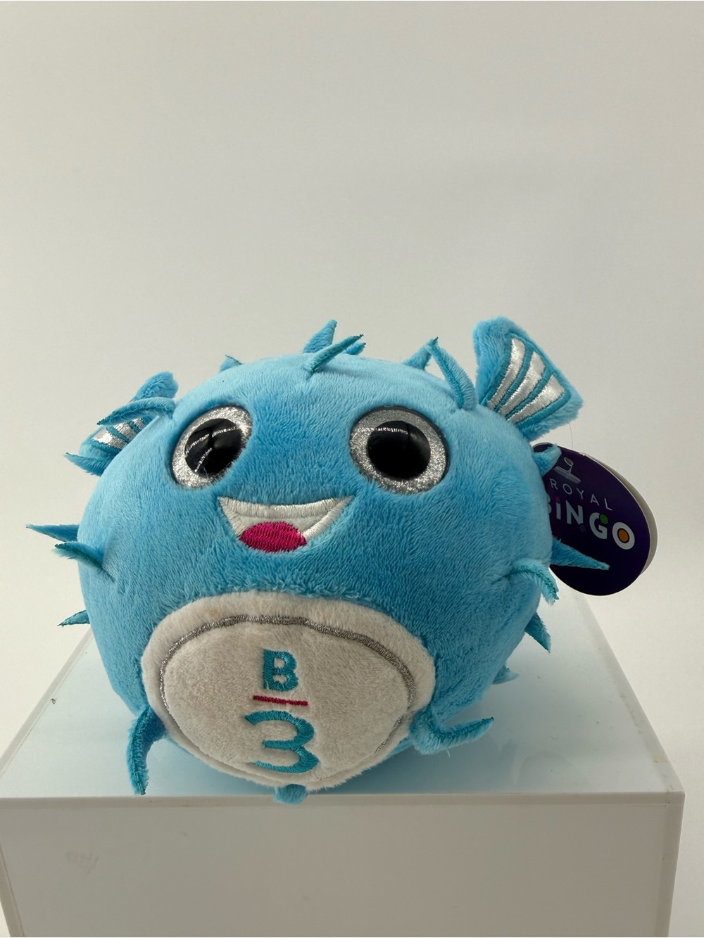 Blue Plush Puffer Fish Stuffed Toy